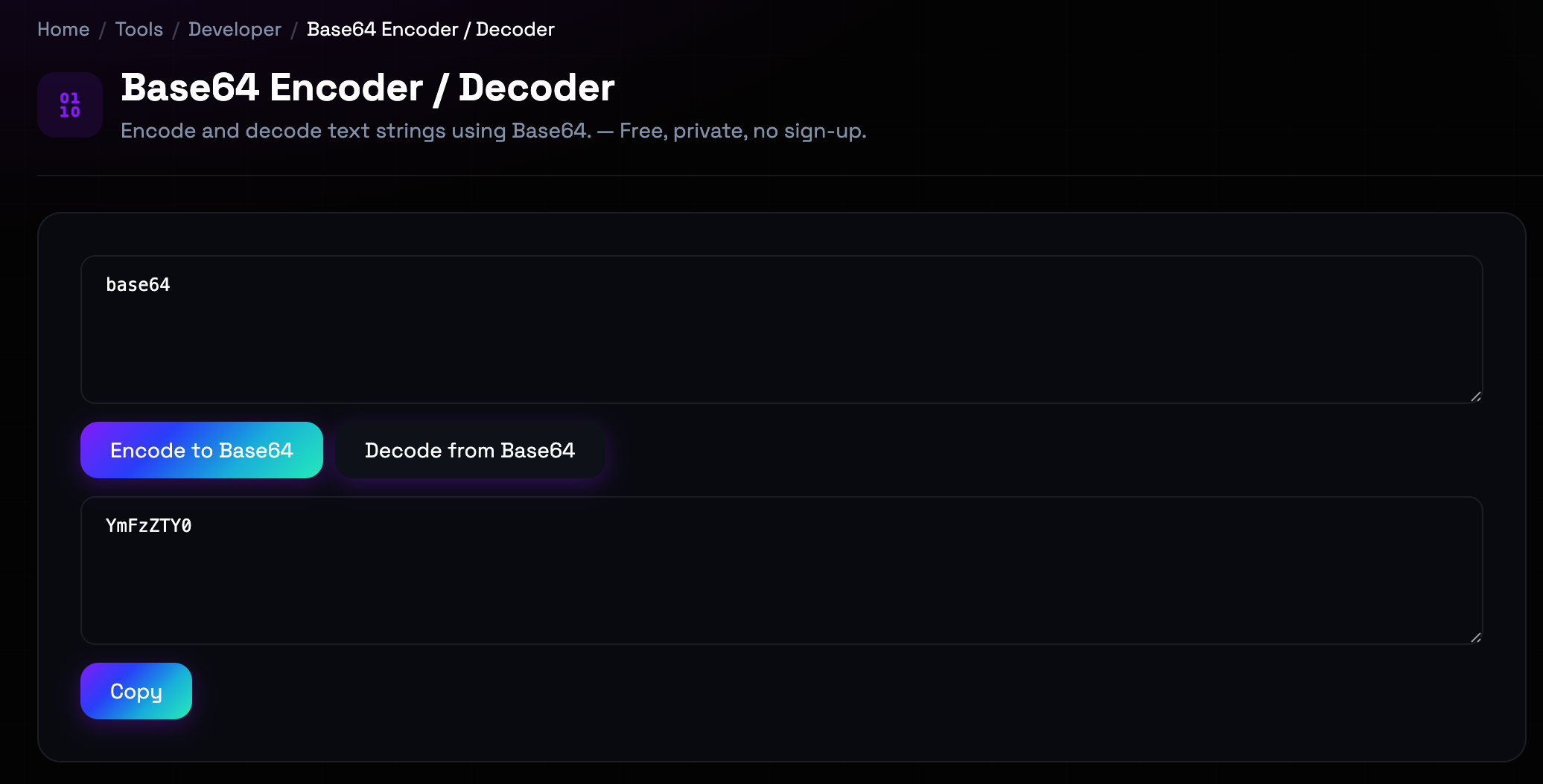 How to use Base64 Encoder / Decoder online — free, fast, and private